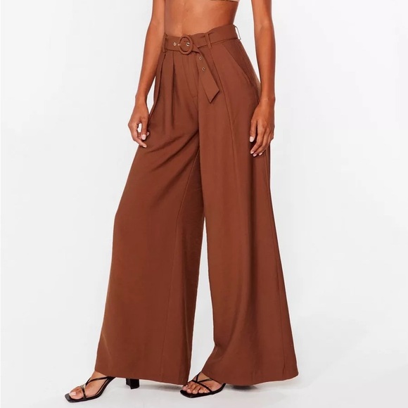 Business As Usual wide Leg Belted Pants P14 - Picture 4 of 10
